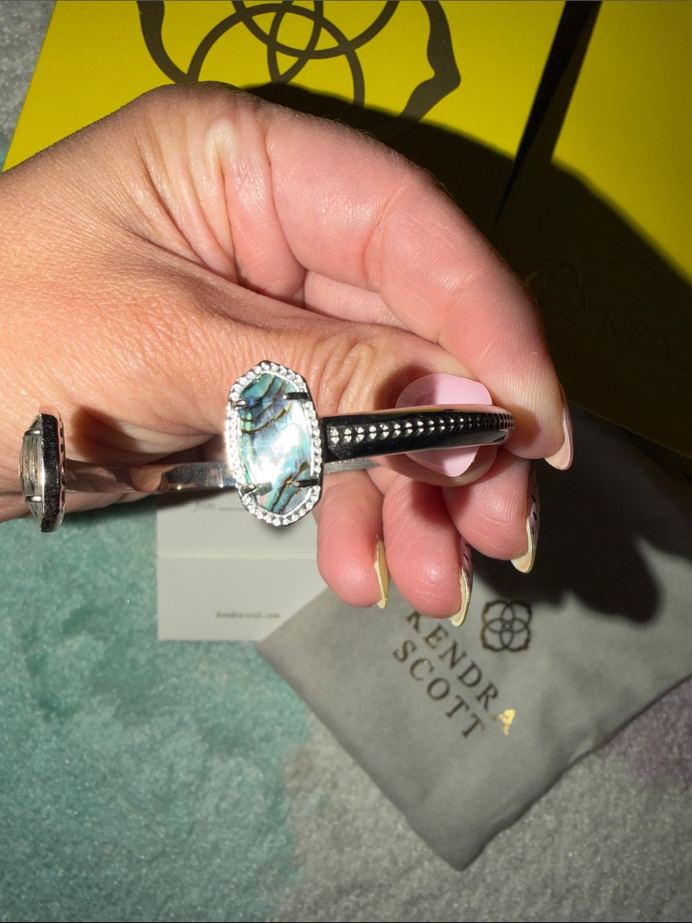 Kendra Scott Silver Open Cuff Bracelet with Dust Bag and Box - Picture 5 of 9